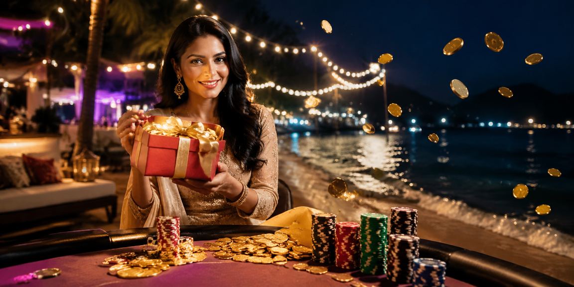 Indian woman enjoying online casino on mobile